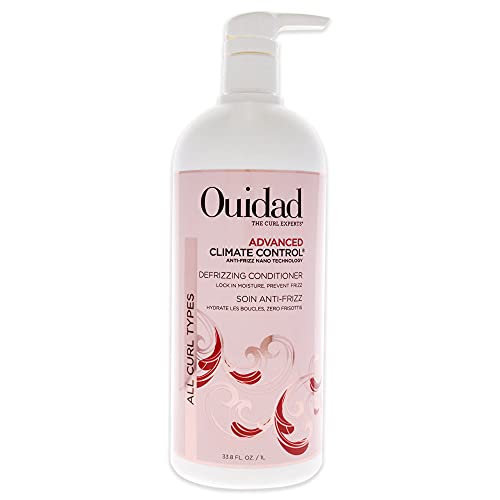 Ouidad Advanced Climate Control Defrizzing Conditioner - 33.8 fl oz, Anti-Frizz Nano Technology, Locks In Moisture, Protects Curls from Heat, Safe for Color-treated Hair, For All Curl Types