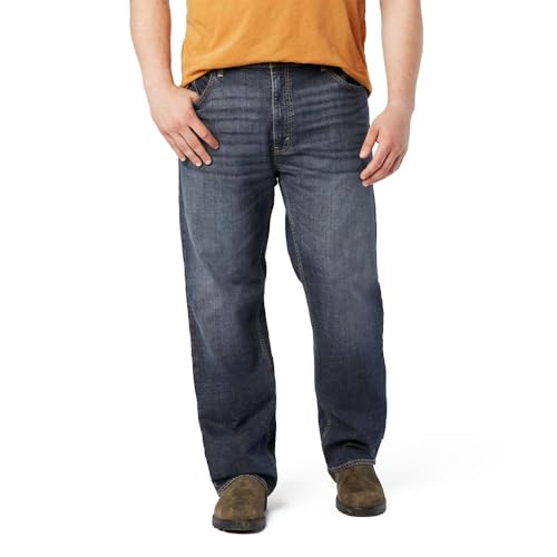 Levi Strauss Signature Gold Men's Relaxed Fit Flex Jeans (Available in Big & Tall), Headlands, 38W x 32L