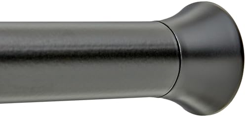 Amazon Basics Tension Curtain Rod, Adjustable 78-108" Width - Black, Classic FinialYaFex Heavy Duty Curtain Rods 3