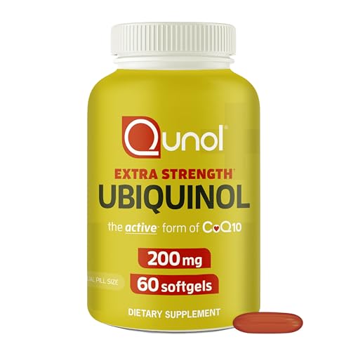 Qunol Ubiquinol CoQ10 200mg Softgels, Powerful Antioxidant for Heart and Vascular Health, Essential for Energy Production, Natural Supplement Active Form of CoQ10, 60ct Softgels