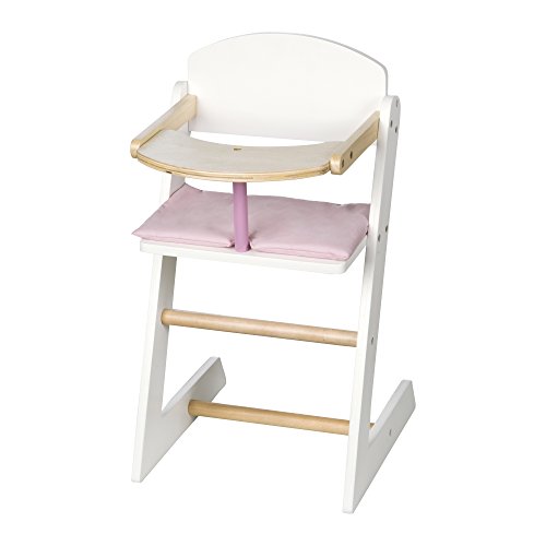 (-27%) roba Puppenhochstuhl 'Scarlett', für Puppen & Babypuppen, weiß lackiert, 1 Stück (1er Pack)