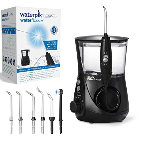 Waterpik Professional Water Flosser, Testsieger 2025, Precision Pulse Technology, TÜV Siegel, bis zu 99,9 Prozent Plaque Entfernung, 6x Aufsätze, 10x individuel