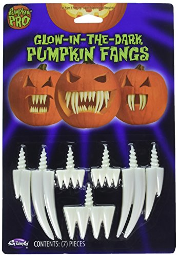 Glow in The Dark Pumpkin Fangs, Jack O Lantern Carving Accessories, Halloween Decoration