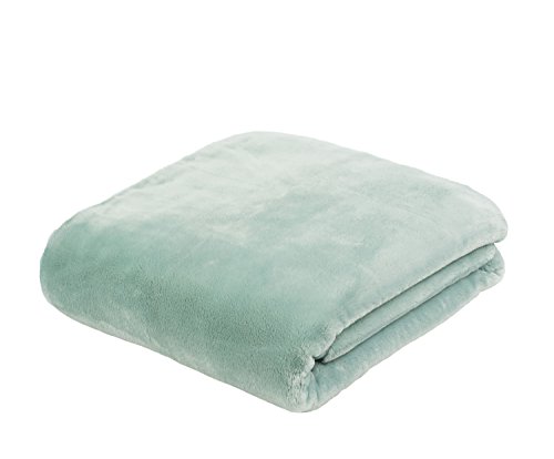Gözze - Premium Cashmere-Feeling Wohn- und Kuscheldecke, 500 g/m², 180 x 220 cm - Aqua