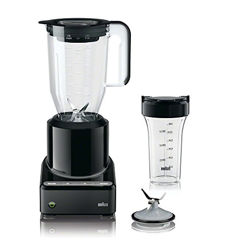 Braun JB7001 PureMix Countertop Blender with Smoothie2Go, Black