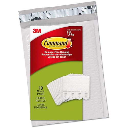 Command 4 lb Small Picture Hanging Strips, 18 Pairs (36 Strips)