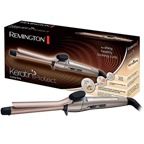 (-55%) Remington Lockenstab kleine Locken [19mm] Keratin Protect (hochwertige Keramikbeschichtung mit Keratin & Mandelöl] -bis 210°C, mit Klemme, definierte Ringellocken, natürliche Locken, CI5318
