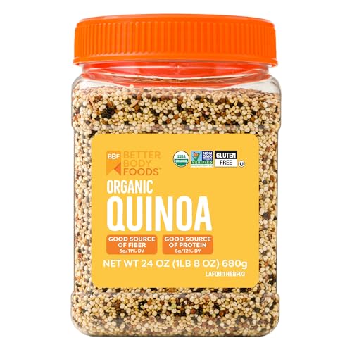 BetterBody Foods Organic Quinoa, Vegan, Gluten Free, Low Glycemic Rice Replacement, 24 ounce