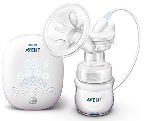 PHILIPS Avent SCF395/31 Electric Single Breast Pump, Clinic Quality, 125ml Bottle and Nursing Pads, White, Pack of 5