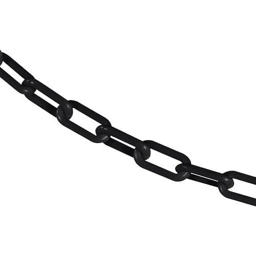 Mr. Chain Plastic Barrier Chain, Black, 1.5-Inch Link Diameter, 25-Foot Length (30003-25)