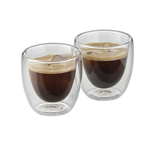 (-21%) WMF Kult doppelwandige Espressotassen Glas Set 2-teilig, doppelwandige Gläser 80ml, Schwebeeffekt, Thermogläser, hitzebeständiges Espresso Glas