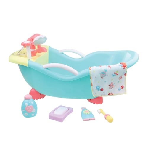 JC Toys - for Keeps Playtime! | Baby Doll Real Working Bath Set | Fits Dolls up to 16" | Shower and Faucet Really Work | Play Accessories | Ages 2+