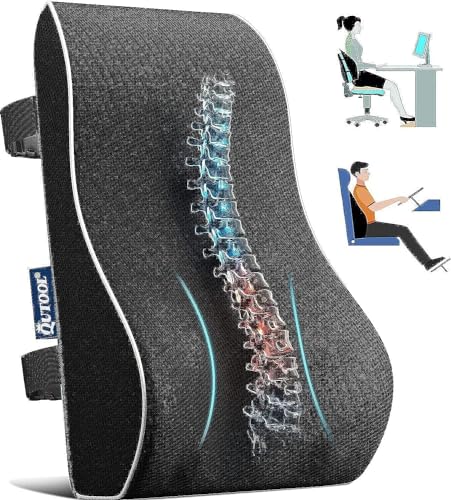 Lumbar Support Pillow for Office Chair, Office Home Essentials,Stocking Stuffers,Back Support Pillow for Car, Chair Cushions,Back Pain Relief Improve Posture,Mesh Cover Double Adjustable Straps