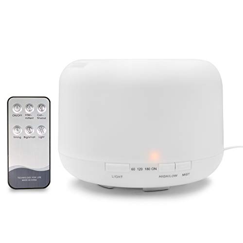 URPOWER Upgraded 500ml Essential Oil Diffuser Ultrasonic Aromatherapy Humidifier