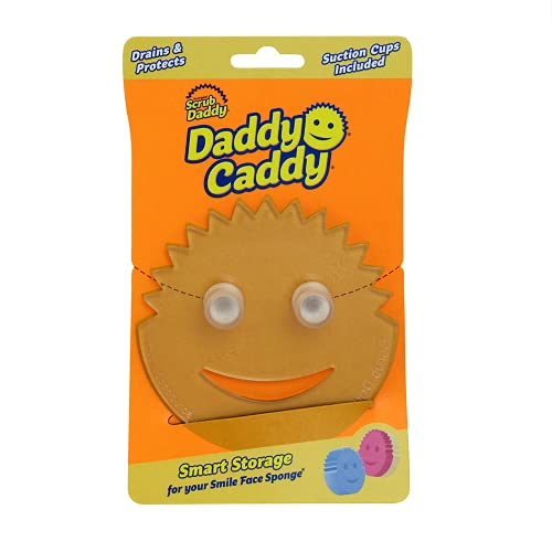 Scrub Daddy Sponge Holder Daddy Caddy - Sponge Holder for Kitchen Sink - Sponge Caddy and Kitchen Organizer with Suction Cups - Self Draining & Dishwasher Safe (1 Count)