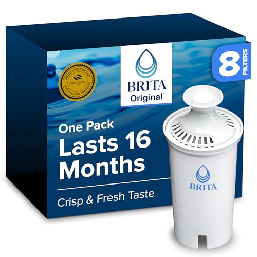 Brita Standard Water Filter for Pitchers and Dispensers, BPA-Free, Reduces Copper, Cadmium and Mercury Impurities, Lasts