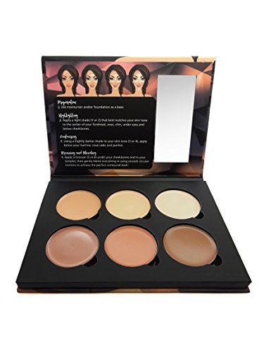 W7 Lift & Sculpt Cream Contour Kit - Concealing, Highlighting & Contouring Makeup Palette - Step-by-Step Instructions Included