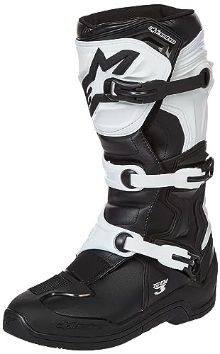 Alpinestars Tech 3 Motocross Boots, Durable & Lightweight, CE-Certified For Off-Road Powersports, 11, Black/White