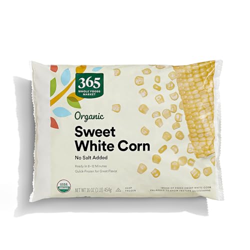 365 by Whole Foods Market, Organic Sweet White Corn, 16 Ounce, (Frozen)