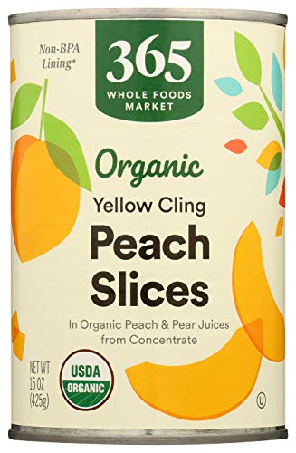 365 by Whole Foods Market, Organic Yellow Cling Peach Slices, 15 Ounce