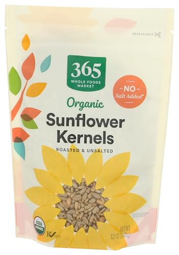 365 by Whole Foods Market, Organic Roasted Unsalted Sunflower Kernals, 12 Ounce