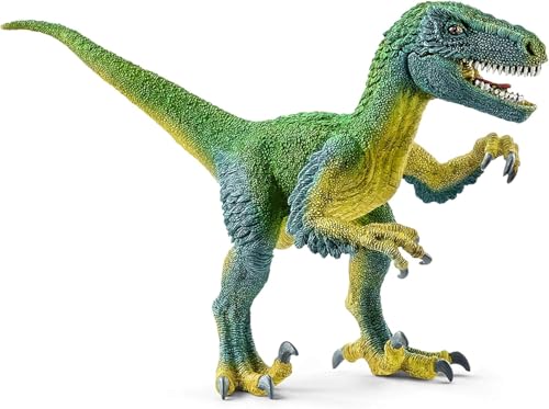 Schleich Dinosaurs Realistic Velociraptor Figurine with Moving Jaw - Detailed Prehistoric Jurassic Dino Figurine and Toy Truck, Durable for Fun Play for Boys and Girls, Gift for Kids Ages 4+