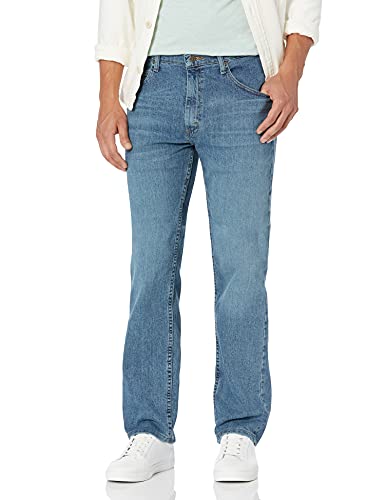 Wrangler Authentics Men's Classic 5-Pocket Regular Fit Jean, Vintage Blue Flex, 34W x 34L