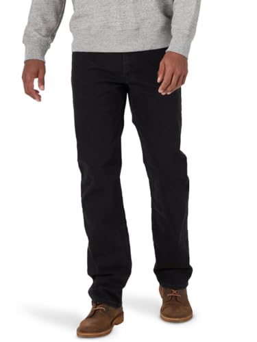 Wrangler Authentics Men's Regular Fit Comfort Flex Waist Jean, Black, 36W x 32L