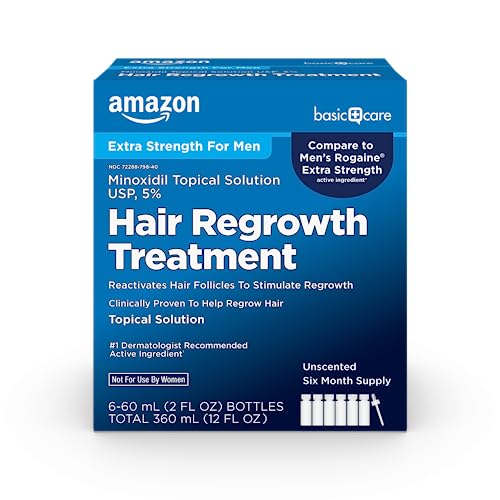 Amazon Basic Care Minoxidil 5% Extra Strength Hair Regrowth Treatment for $42 w/ Prime + free shipping
