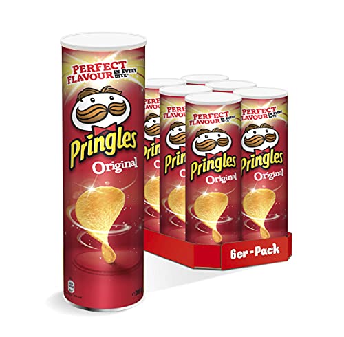 (-25%) Pringles Original (6 x 165 g) – der unwiderstehliche Snack-Klassiker in der praktischen Dose – knackige Chips mit Salz – Pop. Play. Eat.