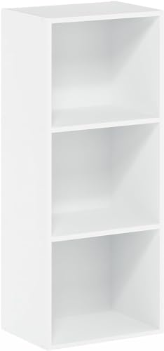 Furinno LUDER Book Shelf, 3-Cube Bookshelf, Bookcase with Open Shelves, 9.3 x 12 x 31.5, for Living Room, Bedroom, Home 