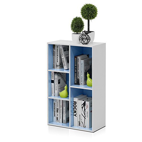Furinno LUDER Book Shelf, 5-Cube Bookshelf, Reversible Bookcase, 9.4 x 19.5 x 31.5, Easy Assembly, for Living Room, Bedr