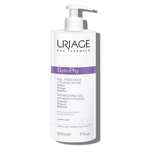 URIAGE Gyn-Phy Refreshing Gel Intimate Hygiene Wash | Daily Hygiene for External Intimate Areas, Foaming Gel, Paraben-Free, Tested under Gynecological Control, 500 mL/ 17 oz