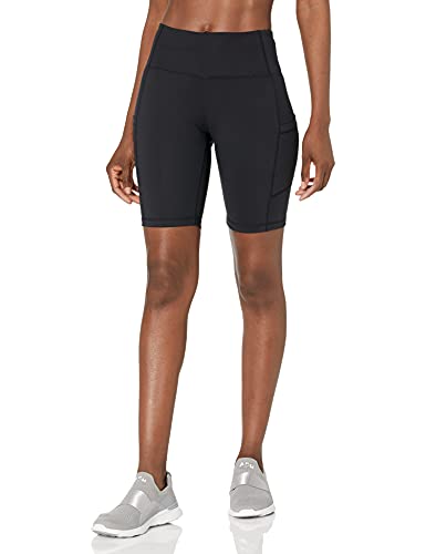baleaf Shorts for Women Biker Workout Yoga Gym Spandex Running Volleyball Tummy Control Compression with Pockets 8" Black M