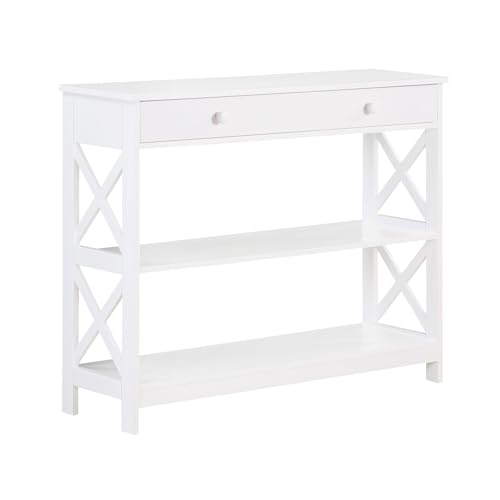 Convenience Concepts Oxford Console Table This slim, white console table slips in easily with most