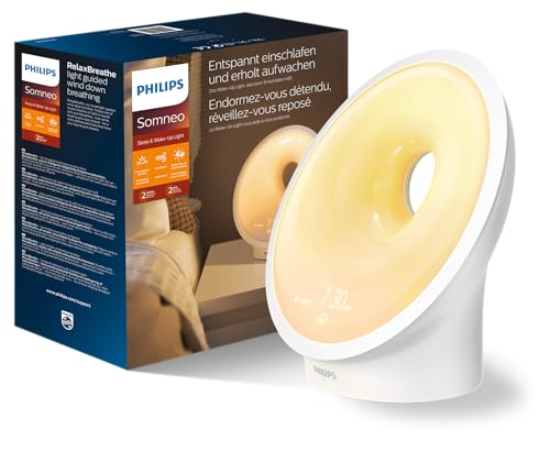 Philips Sleep & Wake-up Light, Coloured Sunrise Simulation, 25 Light Levels, Multiple...