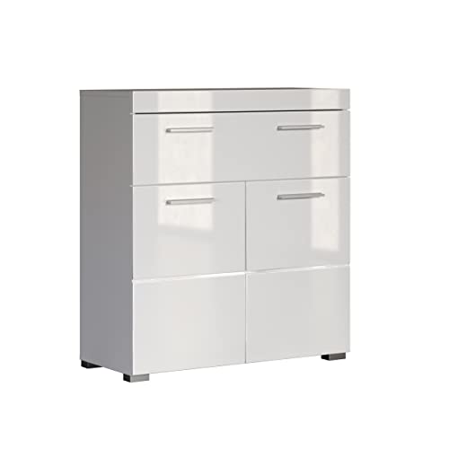 (-52%) Standschrank Amanda Weiß / Weiß Hochglanz · B 73 x H 79 cm