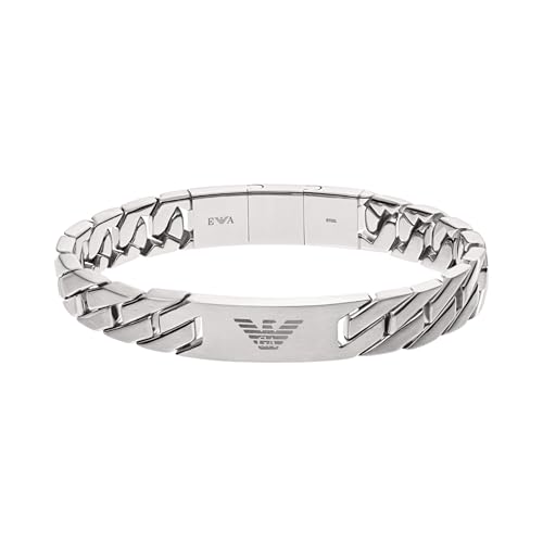 (-36%) Emporio Armani Armband Für Männer Heritage, 18,50 Cm +/-1,00 Cm Silbernes Edelstahlarmband, EGS2435040