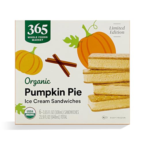 365 by Whole Foods Market, Organic Pumpkin Pie Ice Cream Sandwiches, 6 Count (Frozen)