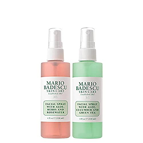 Mario Badescu Facial Spray with Rosewater & Facial Spray with Green Tea A duo of