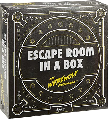 Mattel Games Escape Room in a Box the Werewolf Experiment, Room Escape Group Game for Teens and Adults, with 19 2D and 3D Puzzles, Connects to Amazon Alexa, Makes a Great Gift for 13 Year Olds and Up