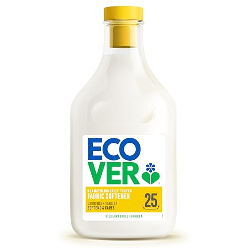 Ecover Fabric Softener, Fabric Conditioner to Soften Your Clothes, Fresh Gardenia & Vanilla Scent, 1 x 25 Washes, 1 x 750ml