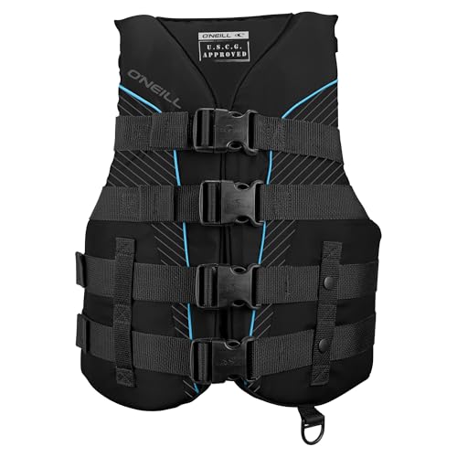 O'Neill Women's Superlite USCG Life Vest,Black/Black/Black:Turquoise,M