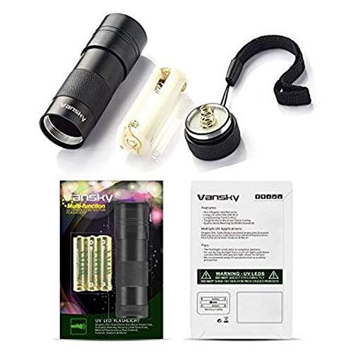 Black Light UV Flashlight,Vansky Blacklight 12 LED Urine Detector For Dog/Cat/Pet Urine & Dry Stains and Bed Bug On Carpets/Rugs/Floor,Matching with Pet Odor Eliminator