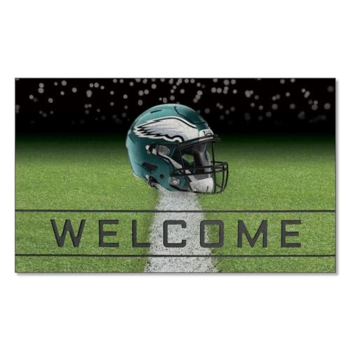 FANMATS Team Color Crumb Rubber Philadelphia Eagles Door Mat, 1 Pack, 18" x 30"