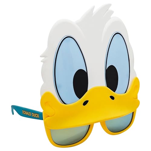 Sun-Staches Disney Official Donald Duck Sunglasses, UV400, Costume Accessory Donald Duck Mask, One Size Fits Most