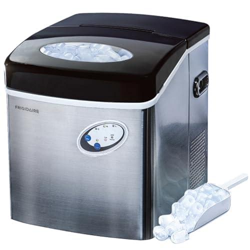 Frigidaire EFIC115 Extra Large Ice Maker, Stainless Steel, 48 lbs per DayFrigidaire, 26 Lbs Portable Compact Icemaker, 