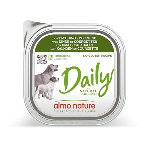 (-35%) Almo Nature Daily, Nassfutter für Erwachsene Hunde mit Truthahn und Zucchini - Packung mit 2,7 kg (9 x 300 g)