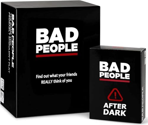 BAD PEOPLE Party Game + After Dark Expansion Set - Hilarious Adult Card Game for White Elephant Parties, Stocking Stuffers and Board Games Night with Friends