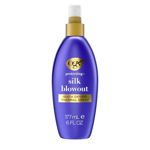 OGX Protecting + Silk Blowout Quick Drying Thermal Spray Silky formula ensures a